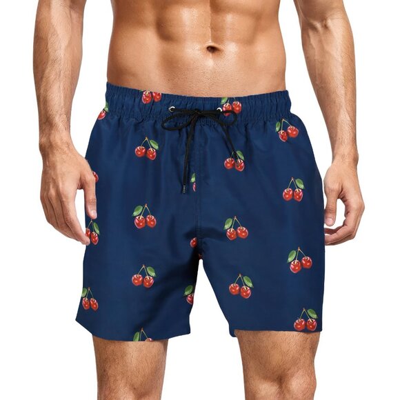 Men's Printed Swim Shorts with Pockets  Beachwear Bathing Suits Board Trunks - Picture 2 of 16